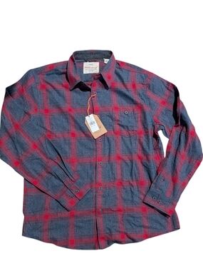 Weatherproof Vintage Red and Gray Plaid Button-Down Shirt